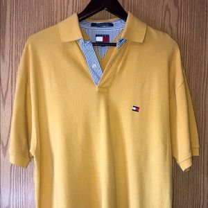 Vintage 90s Tommy Hilfiger polo yellow size M